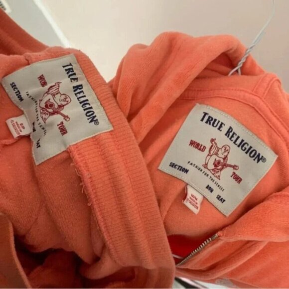 True Religion Orange Velour Crystal Buddha Sweater and Jogger Set - Picture 9 of 16